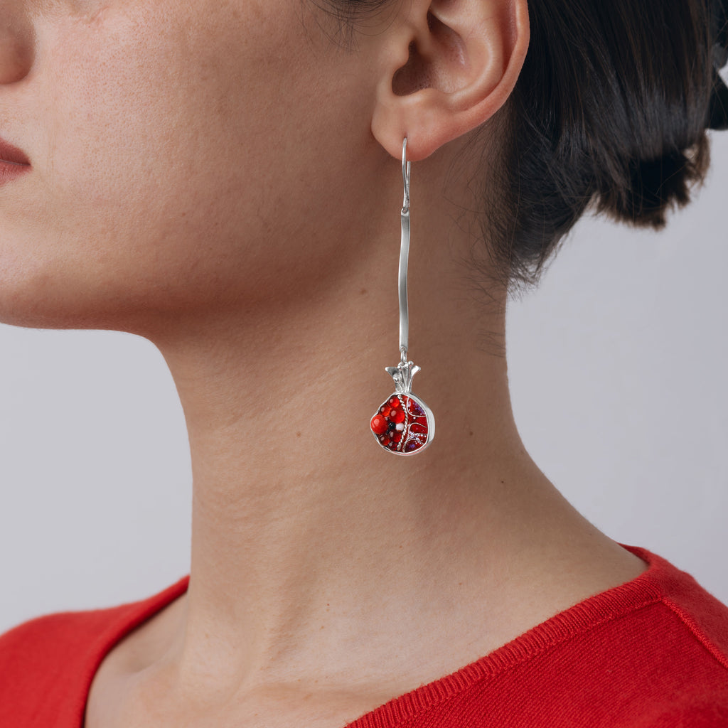 Pomegranate Enamel Dangle Earrings from KIMILI