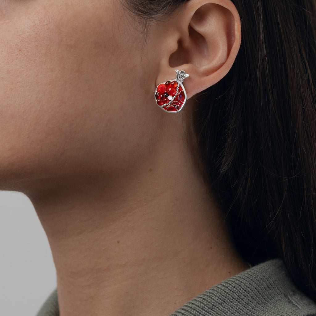 Pomegranate Enamel Pin Earrings from KIMILI